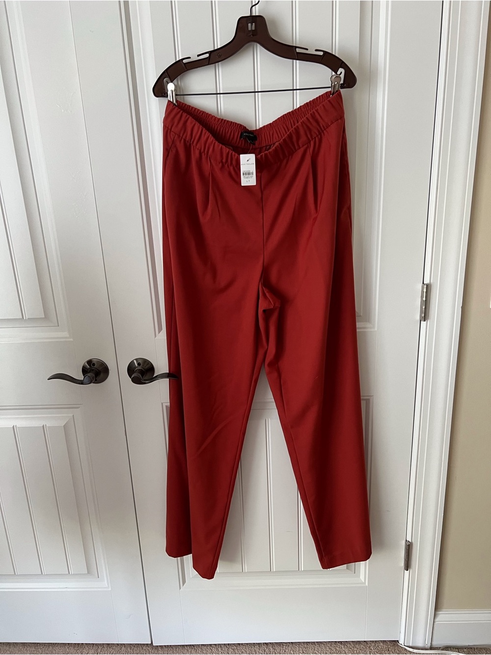 Ann Taylor -new with tags-Rust coloredStraight-Leg Elastic Waist Pants